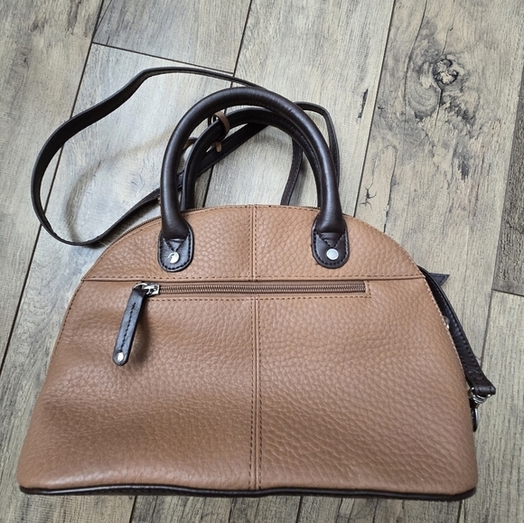 Tignanello Leather Brown Satchel with Crossbody Strap - Picture 7 of 12